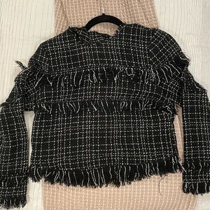 Zara Tweed B&W Sweater
